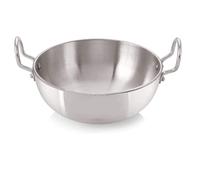 Satre Online and Marketing Aluminium Induction Bottom Deep Big Kadhai with Heavy Steel Handle - Size No-15-Color-Silver