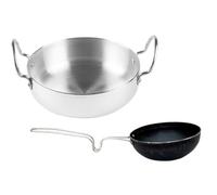 Satre Online and Marketing Aluminium Induction Kadhai Size No. 15 with Hard Anodized Aluminium Non Stick Tadka Pan Set 2, Big Kadhai, Mini Fry Pan - 2 Pcs