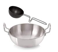 Satre Online and Marketing Aluminium Kadai Deep Pan Size No-13 with Non Stick Aluminium Tadka Pan(Fry Pan) Size No-6 Set of 2, Kadhai (1 Pcs) with Tadka Pan (1 Pcs)
