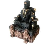 Satre Online and Marketing Chatrapati Shivaji Maharaj Polyresin Sitting Statue, Rajmudra, The Legends Statue - Black