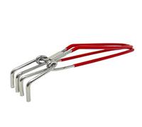 Satre Online And Marketing Heavy Duty Stainless Steel Pakkad, Wire Tong with Fine Plastic Grip - Red, M Size, 1 Pc