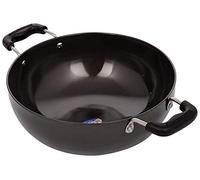 Satre Online and Marketing Hindalco Aluminium Kadai Size No-12, Frying Pan, Thickness 3 mm, Color-Black