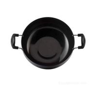 Satre Online and Marketing Hindalco Non Stick Aluminium Kadai Size No-12, Thickness 3 mm, Deep Frying Pan - Black