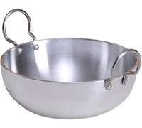 Satre Online and Marketing Induction Base Aluminium Kadai No.12 with Steel Handle, Medium Size Frying Pan, 4 MM thickness-Silver