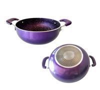 Satre Online and Marketing Mini Aluminium Induction Base Kadhai, Non Stick, Fry Pan - Puple