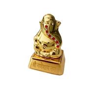 Satre Online and Marketing Mini Golden Glossy Ganesha Idol with Stones - 2 Inch Height (1 Pcs)