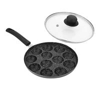 Satre Online and Marketing Non Stick Aluminium Appam Maker Pan with Glass Lid