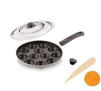 Satre Online And Marketing Non Stick Appam Pan 12 Pits with Steel Lid, Appam Maker,Appa Chetty Paniyaram Pan Patra,Egg Grill Pan.