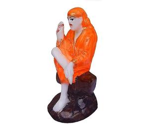 Satre Online and Marketing Polyresin Small Size Lord Sai Baba Idol for Showpiece Home-Office-Car