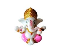 Satre Online and Marketing Small Pagdi Ganesha Statue for Home/Car/Office Decor,Ganesha Idol - 2.6 Inches (Pink)