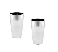 Satre Online and Marketing Stainless Steel Plain Lassi Glass or Water Glass Set 2, Tumbler Set, Unbreakable Glasses (2 Pcs)