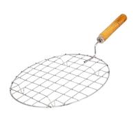 Satre Online and Marketing Stainless Steel Round Roasting Net with Wooden Handel, Roasting Jali, Wire Roaster, Papad Jali - 1 Pcs