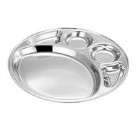 Satre Online and Marketing Stainless Steel Round Shape 5 Compartment Lunch/Dinner Plate, Steel Thali, Thali - 1 Pcs, ST00000588