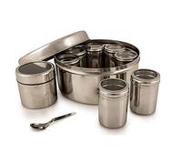 Satre Online And Marketing Stainless Steel Spice Box with Containers Set of 8pcs