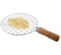Satre Online and Marketing Stainless Steel Wire Roaster,Wooden Handle Round with Roasting Net,Roasting Net,Round Roasting Net,Papad Jali,Roti Jali,Roaster