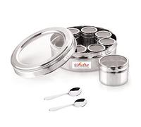 Satre Online and Marketing Transparent Stainless Steel Spice Box with Containers Set of 8pcs