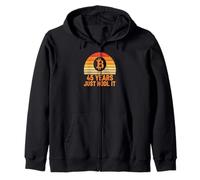 Sats 45 45th birthday level unlocked still hodling bitcoin Zip Hoodie