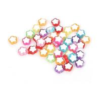 Sattie Acrylic Star Heart Beads, 200 PCS Assorted Colorful Plastic & Acrylic Beads for DIY Jewelry Craft Making