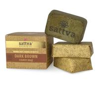 Sattva Ayurveda - Natural Dark Brown Henna Block Hair Colour - Organic, Ammonia Free, Paraben Preservative Silicone Artificial Colour Free - 3 Blocks of 80g