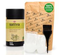 Sattva Natural Hair Color - Henna for Allergies - Organic Plant-Based Hair Dye for Natural Hair Color, Henna Hair Dye for Volume and Shine - Double Portion - ECOCERT (Black, 150)
