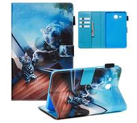 SATURCASE Beautiful Pattern PU Leather Flip Magnet Wallet Stand Card Slots Case Cover for Samsung Galaxy Tab A 7.0 (2016) SM-T280 T285 (YPW-3)