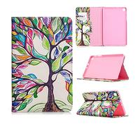 SATURCASE Beautiful Pattern PU Leather Flip Wallet Stand Card Slots Protective Case Cover for Samsung Galaxy Tab A 8.4 2020 SM-T307 (BFP-1)