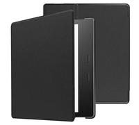 SATURCASE Case for Amazon Kindle Oasis 3 (2019) / Oasis 2 (2017), PU Leather Flip Folio Ultra Slim Light Weight Protective Cover with Auto Sleep/Wake Function (Black)