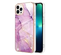 SATURCASE Case for Apple iPhone 13 Pro Max, Beautiful Marble Ultra Thin Soft TPU Silicone Border PC Panel Protective Back Cover for Apple iPhone 13 Pro Max (YJ-6)