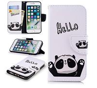 SATURCASE Case for Apple iPhone 7 8 SE 2020, Unique Pattern PU Leather Flip Magnet Wallet Stand Card Slots Protective Cover for Apple iPhone 7 8 SE 2020 (BW-8)