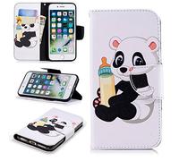 SATURCASE Case for Apple iPhone 7 8 SE 2020, Unique Pattern PU Leather Flip Magnet Wallet Stand Card Slots Protective Cover for Apple iPhone 7 8 SE 2020 (BW-6)