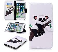 SATURCASE Case for Apple iPhone 7 Plus / 8 Plus, Unique Pattern PU Leather Flip Magnet Wallet Stand Card Slots Protective Cover for Apple iPhone 7 Plus / 8 Plus (BW-5)