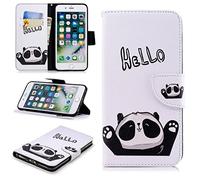 SATURCASE Case for Apple iPhone 7 Plus / 8 Plus, Unique Pattern PU Leather Flip Magnet Wallet Stand Card Slots Protective Cover for Apple iPhone 7 Plus / 8 Plus (BW-8)