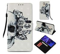 SATURCASE Case for Huawei Mate 20 Lite, Beautiful 3D Pattern PU Leather Flip Magnet Wallet Stand Card Slots Protective Cover with Hand Strap for Huawei Mate 20 Lite (YB-4)