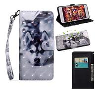 SATURCASE Case for Huawei Mate 20 Lite, Beautiful 3D PU Leather Flip Magnet Wallet Stand Card Slots Protective Cover with Hand Strap for Huawei Mate 20 Lite (BX-4)