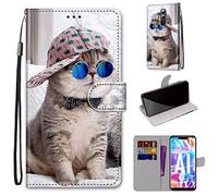 SATURCASE Case for Huawei Mate 20 Lite, Beautiful PU Leather Flip Magnet Wallet Stand Card Slots Hand Strap Protective Cover for Huawei Mate 20 Lite (DH-4)