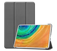 SATURCASE Case for Huawei MatePad Pro 10.8, PU Leather Flip Foldable Folio Stand Slim Light Weight Protective Tablet Cover with Auto Sleep/Wake Function (Gray)