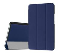 SATURCASE Case for Huawei MediaPad M3 8.4, PU Leather Flip Foldable Folio Stand Protective Tablet Cover (Dark Blue)