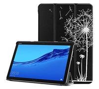 SATURCASE Case for Huawei MediaPad M5 Lite 10.1, Beautiful PU Leather Flip Foldable Folio Stand Protective Tablet Cover with Auto Sleep/Wake Function (KN-3)