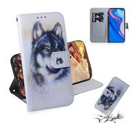 SATURCASE Case for Huawei P Smart Z, Unique Pattern PU Leather Flip Magnet Wallet Stand Card Slots Protective Cover for Huawei P Smart Z / Y9 Prime 2019 (TX-8)