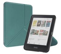 SATURCASE Case for Kobo Clara Colour/Clara BW/Clara 2E 6 inch, PU Leather Silicone Flip Folio Foldable Transformer Stand Ultra Slim Light Cover with Auto Sleep/Wake Function (Green)