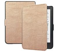 SATURCASE Case for Kobo Clara HD, PU Leather Flip Folio Ultra Slim Light Weight Protective Cover with Auto Sleep/Wake Function (Rose Gold)