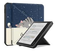 SATURCASE Case for Kobo Libra Colour 7 inch, Beautiful PU Leather Silicone Flip Folio Foldable Transformer Stand Ultra Slim Light Protective Cover with Auto Sleep/Wake Function (KN-6)