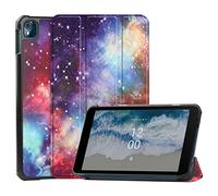 SATURCASE Case for Nokia T10, Beautiful PU Leather Flip Foldable Folio Stand Slim Light Protective Tablet Cover (KN-2)