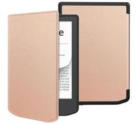 SATURCASE Case for Pocketbook Verse PB629 / Verse Lite PB619 / Verse Pro PB634, PU Leather Silicone Flip Folio Ultra Slim Light Protective Cover with Auto Sleep/Wake Function (Rose Gold)