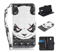 SATURCASE Case for Samsung Galaxy J3 2018, Beautiful 3D Pattern PU Leather Flip Magnet Wallet Stand Card Slots Protective Cover with Hand Strap for Samsung Galaxy J3 2018/J3 Star/Amp Prime 3 (TD-4)