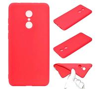 SATURCASE Case for Xiaomi Redmi 5 Plus, Ultra Thin Lightweight Soft Flexible TPU Gel Silicone Protective Rear Cover for Xiaomi Redmi 5 Plus (Red)