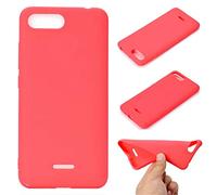 SATURCASE Case for Xiaomi Redmi 6A, Ultra Thin Lightweight Soft Flexible TPU Gel Silicone Protective Rear Cover for Xiaomi Redmi 6A (Red)