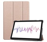 SATURCASE PU Leather Flip Foldable Folio Stand Protective Tablet Case Cover with Auto Sleep/Wake Function for Huawei MediaPad M6 10.8 (Gold)