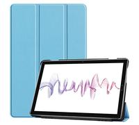 SATURCASE PU Leather Flip Foldable Folio Stand Protective Tablet Case Cover with Auto Sleep/Wake Function for Huawei MediaPad M6 10.8 (Sky Blue)