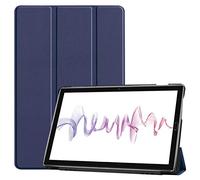 SATURCASE PU Leather Flip Foldable Folio Stand Protective Tablet Case Cover with Auto Sleep/Wake Function for Huawei MediaPad M6 10.8 (Dark Blue)